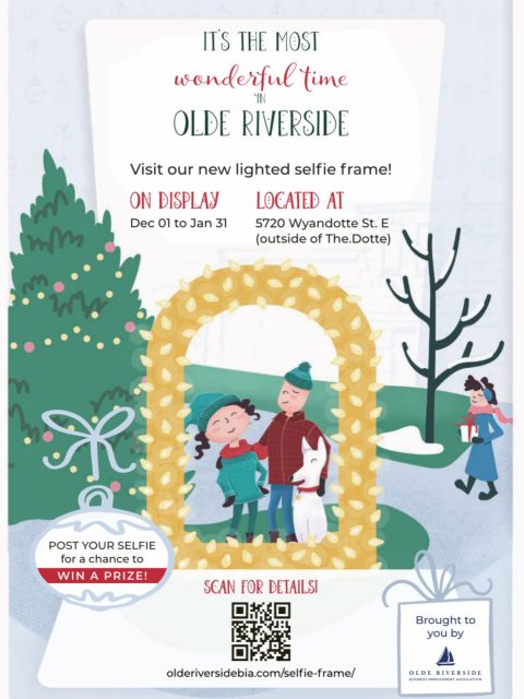 Olde Riverside just got brighter! ✨📸
Our brand-new lighted selfie frame is officially up at The Dotte (5720 Wyandotte St. E.) and it’s the perfect spot to snap a festive selfie… solo, with friends, or with your adorable furry sidekick. 🐾💛
We’re giving away TWO $100 gift cards
⭐ Best Selfie
⭐ Best Pet Selfie
Each winner gets a $100 gift card to any local business in the district!
Contest runs Dec 1–Jan 31 · Winners announced in February.
Full details 👉 olderiversidebia.com
#OldeRiverside #YQG #WindsorOntario #YQGEvents #RiversideVibes #SupportLocalYQG #WindsorSmallBusiness #ExploreYQG #HolidayFunYQG #PetSelfieContest #SelfieContest #SelfieSpotYQG #TheDotte #olderiverside #olderiversidebia