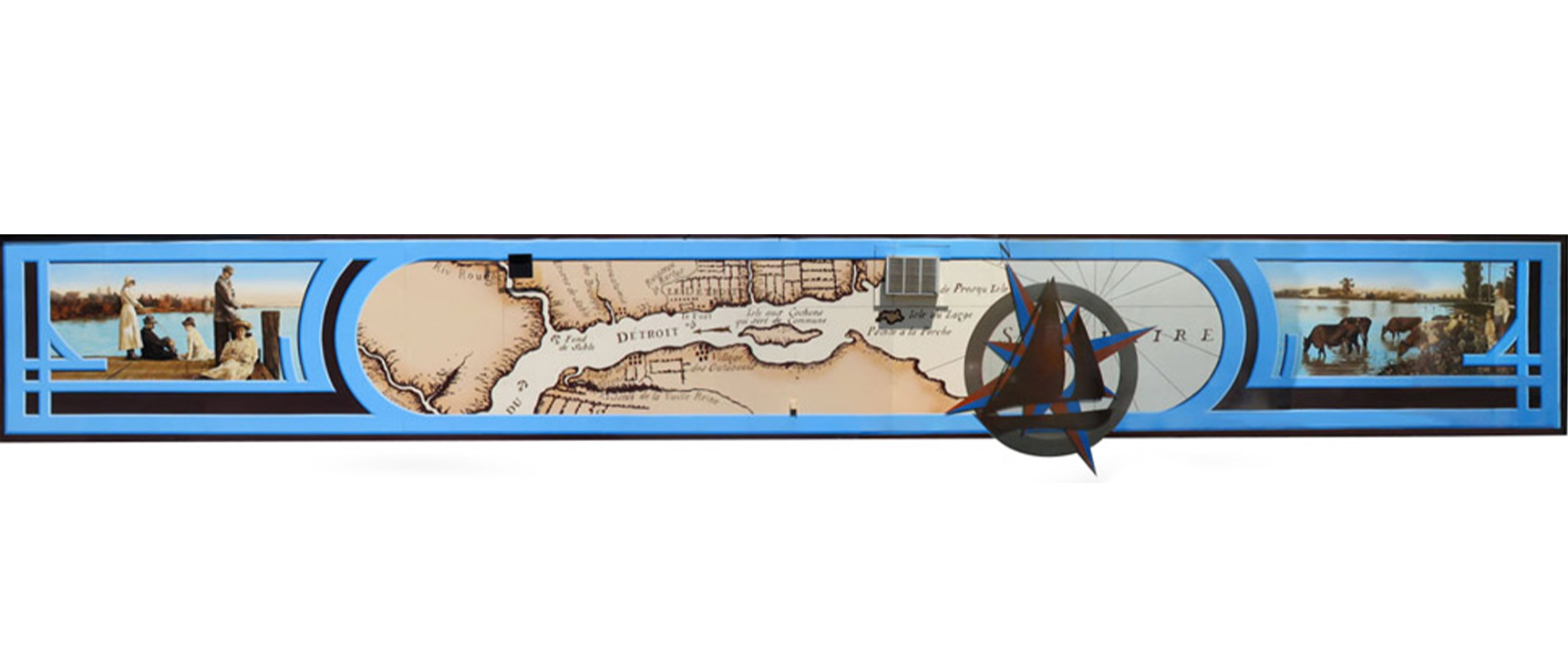 COMPASS ROSE & SAILBOAT